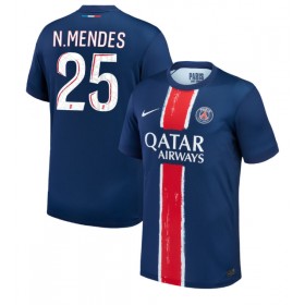 Paris Saint-Germain Nuno Mendes #25 Hemmakläder 2024-25 Kortärmad